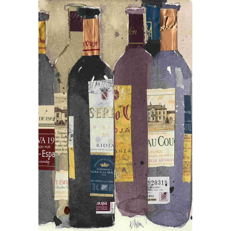 Dégustation de vin rouge II, H 18 po x l 12 po