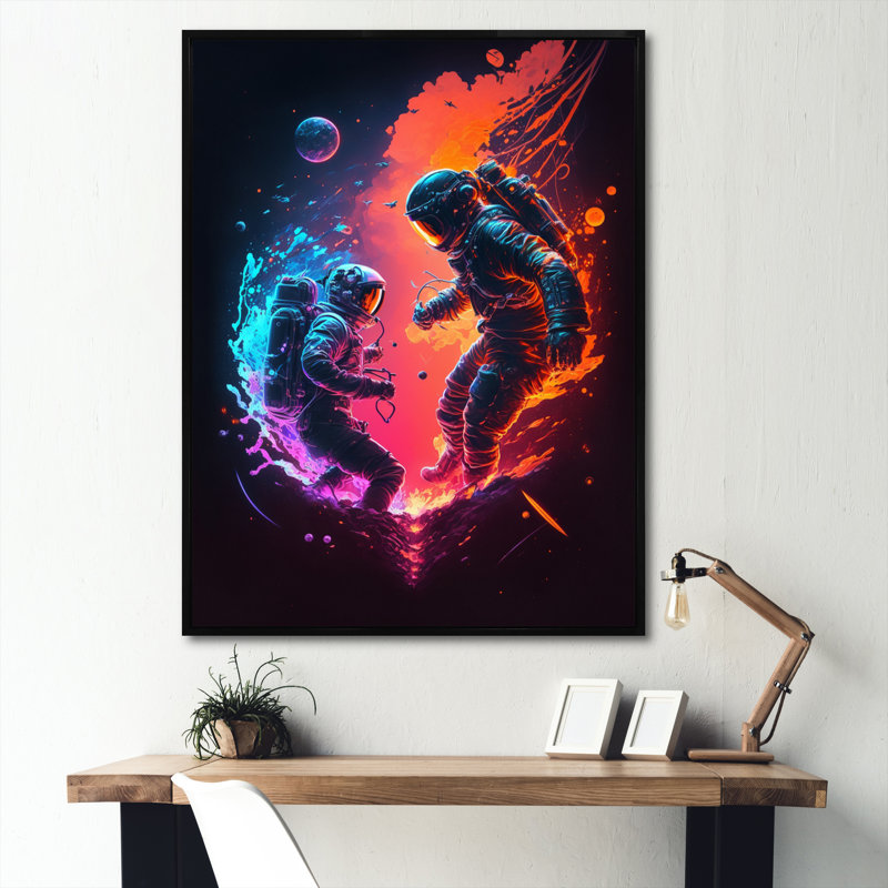 " Cosmic Astronaut Explorers V ", Black Framed, 20" H x 12" W x 1" D