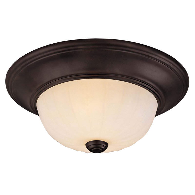 Plafonnier encastré 2 lumières Polanco, Nickel satiné, 4.875" H x 11" W x 11" D