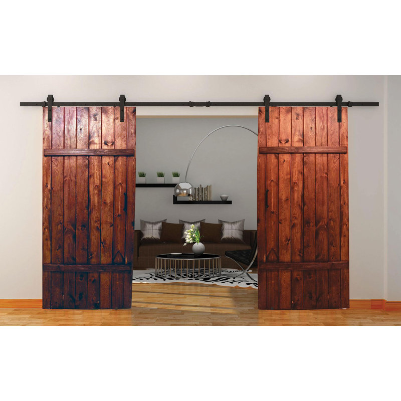 Ensemble de quincaillerie de porte de grange standard coulissante en acier