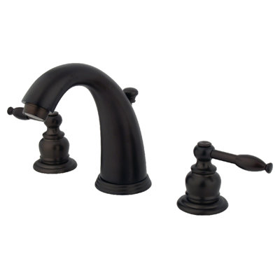 Kingston Brass Knight Two-Handle 3-Hole Deck Mount Widespread Bathroom Faucet with Retail Pop-Up Drain