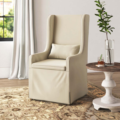 Fauteuil à oreilles de 25,25 po de largeur avec housse en lin Sela
