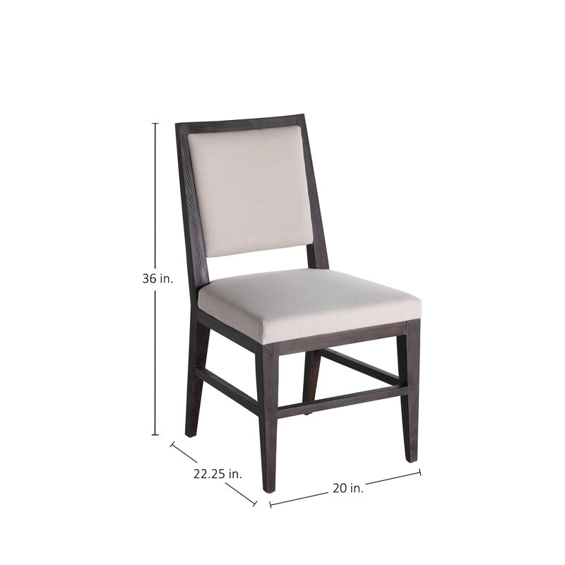 Julius Fabric King Louis Back Side Chair in Ivory Beige/Cerused Ash