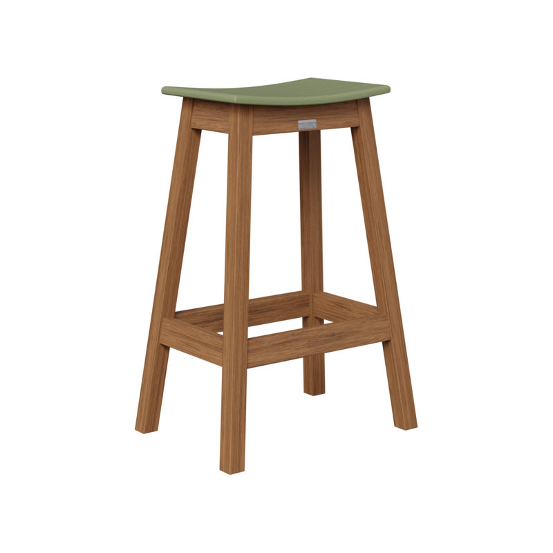 Outdoor Bar Stool, Antique Mahogany, Sage