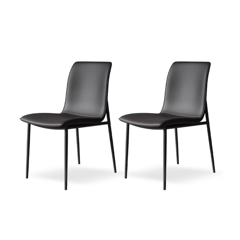 Chaise de salle à manger en cuir à pattes pour chat Italian Minimalist Home, Noir