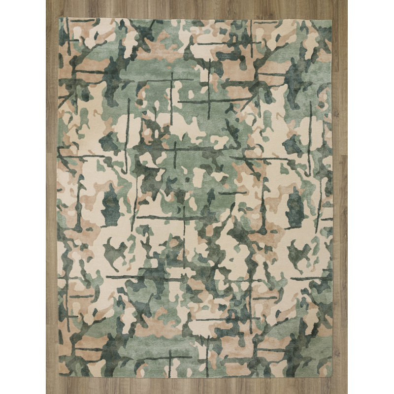 Hand Tufted Wool/Tencel Area Rug, 9'9" x 12'9"