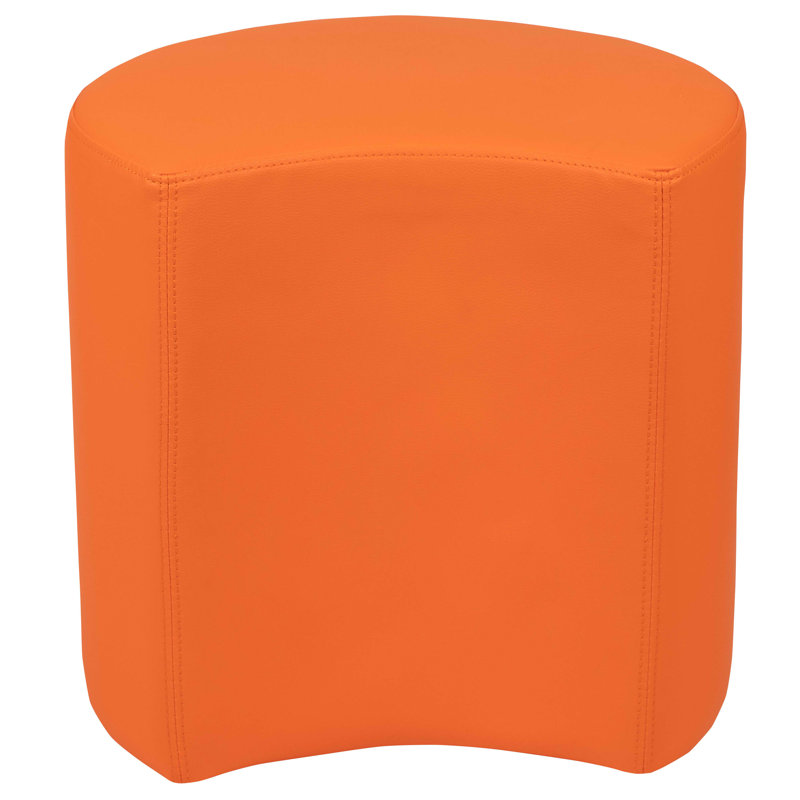 Orange Plywood Moon Ottoman for Classrooms, 18" Seat Height