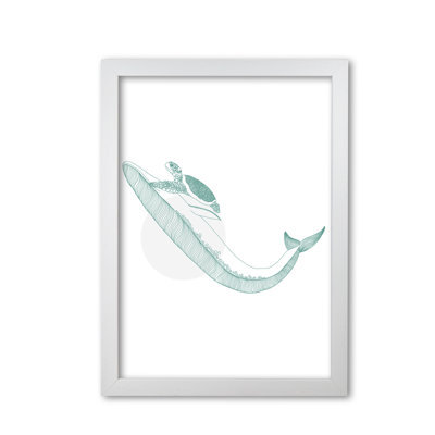 Marine Animals Whale And Turtle - Print