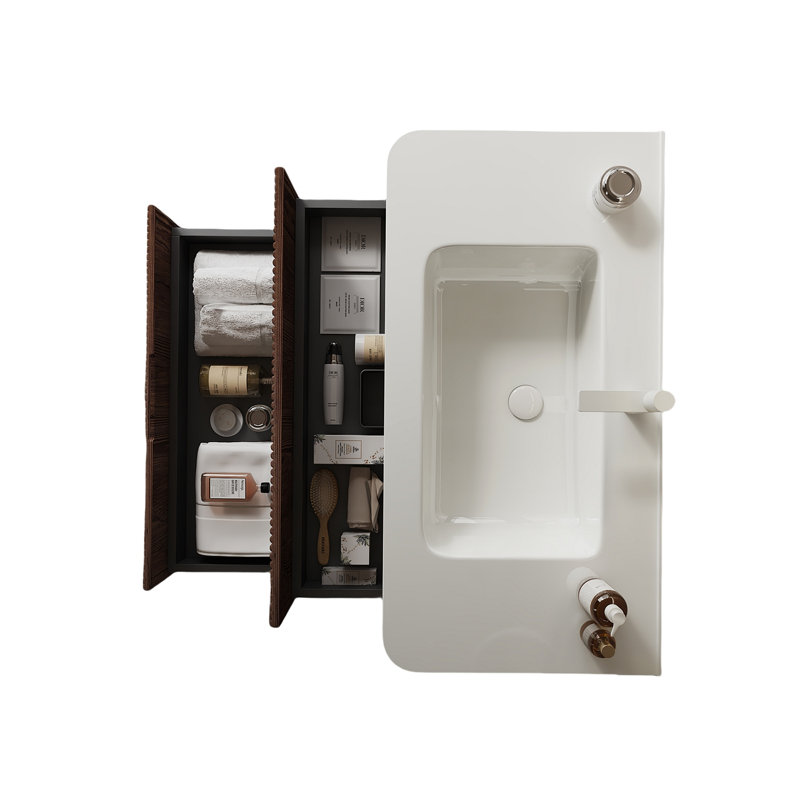 NOOR 36" Bathroom Sink Without Cabinet, White Ceramic Basin