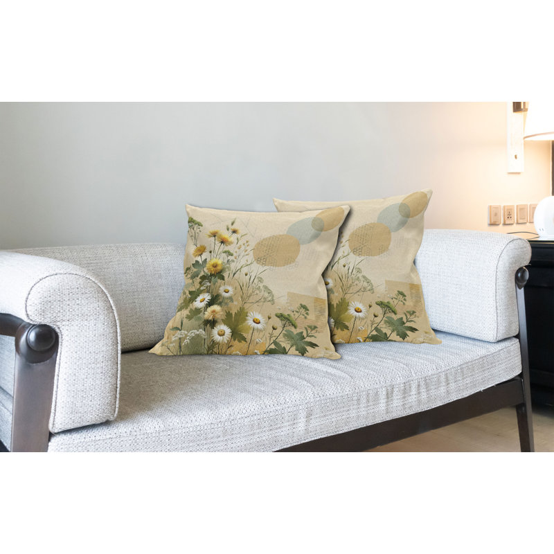Coussin décoratif réversible en tissu, H 24 po x l 24 po, Carré