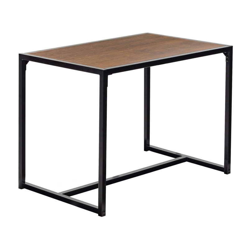 Solid Wood Top Metal Base Writing Desk