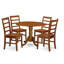 5 Piece Dinette Set for 4 Includes a Round Dining Room Table with Dropleaf and 4 Dining Chairs, Black & Cherry-1645493340-1657405165-1740218438