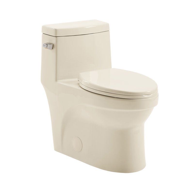 Virage One-Piece Elongated Toilet Vortex Dual-Flush 1.1/1.6 gpf, Glossy Bisque, Left-Hand