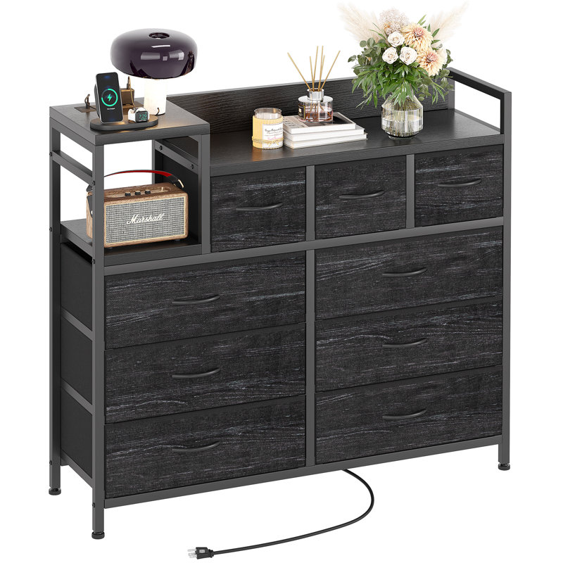 Crédence de rangement une pièce l 39 po Suniga, Noir