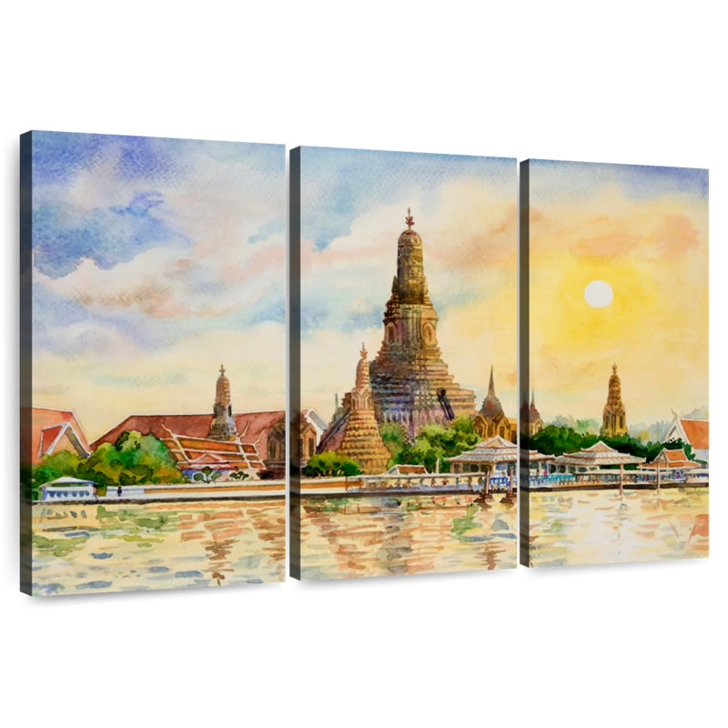 Nicci Wat Arun Temple, 48" H x 74" W