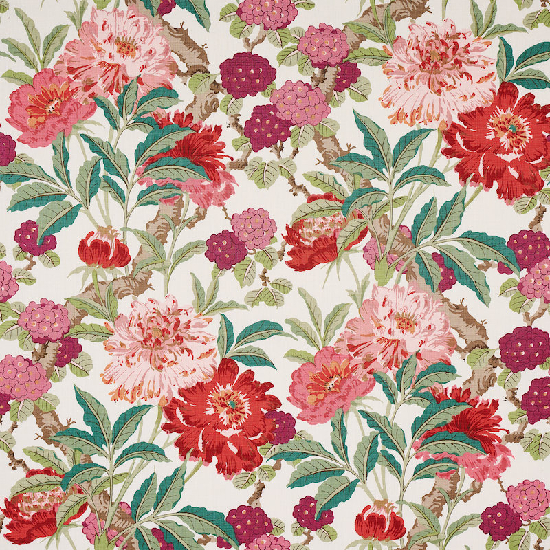 Enchanted Garden Fabric, Fuchsia 