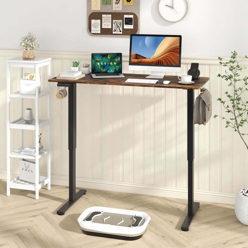Addiena Adjustable Metal Base Accent, Black, Rustic Brown