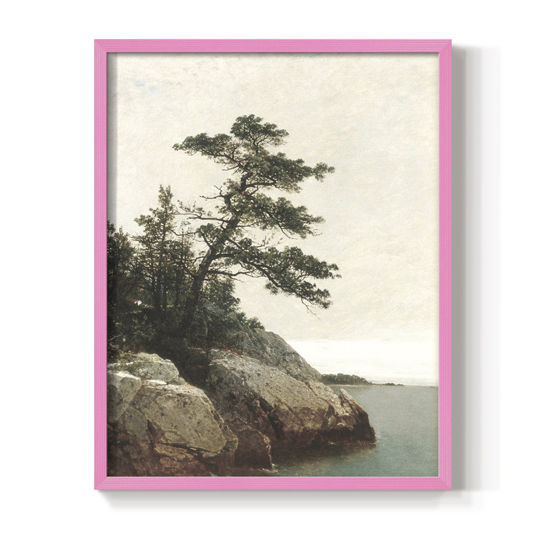 Impression encadrée rétro Vintage Nautical Print - bois massif, H 21 po x l 17 po, Rose