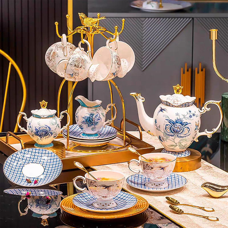 DNGJU 30.7oz. Floral Teapot Set