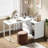 White Makeup Vanity Table With 3 Drawers And Storage Shelves-2056862287