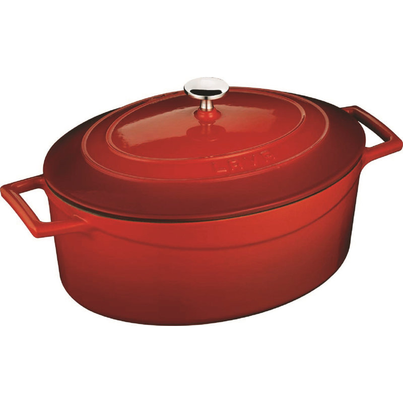 Casserole ovale en fonte Lava Canada, rouge, 4,25 pintes