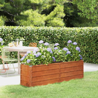 Lit surélevé de jardin en acier Corten de 63 po x 15,7 po x 17,7 po Arlmont & Co.