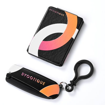 Miroir de maquillage / rasage autoportant encadré en argent / noir
