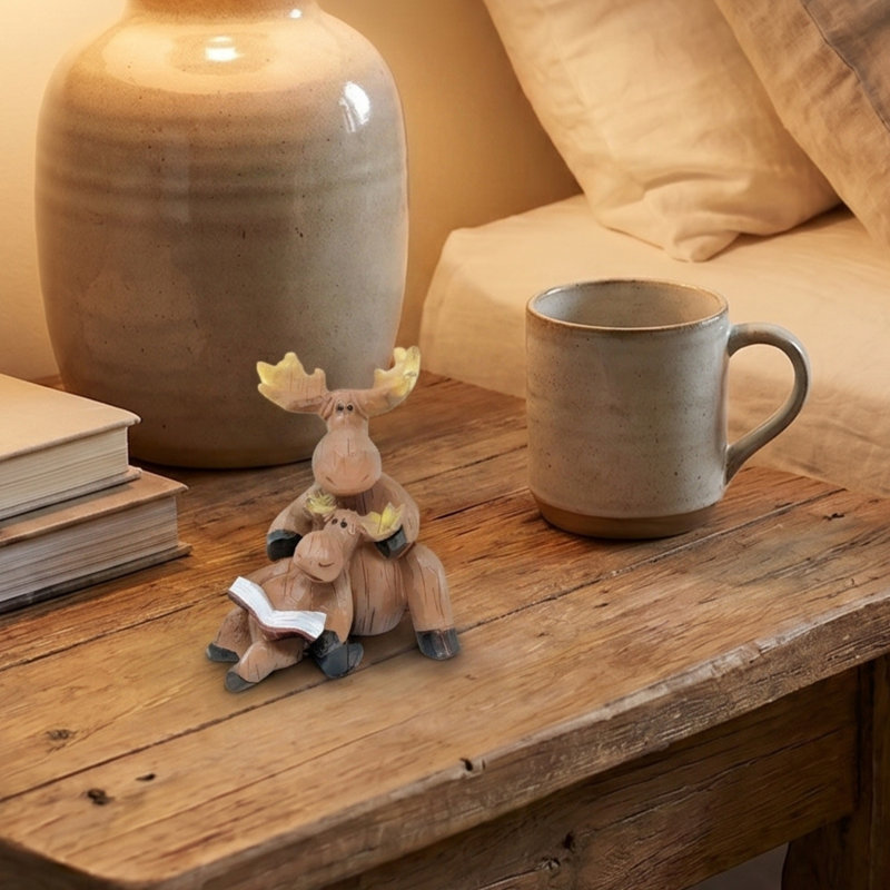 Figurine en résine orignal rustique
