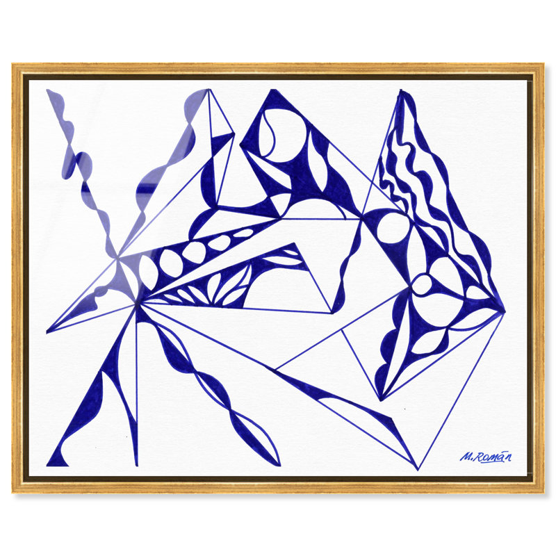 Manuel Roman - Blue Quartz High-Gloss Frameless Acrylic Glass Wall Art Abstract Print by Oliver Gal, Ready to Hang, 20 x 16
