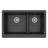 Karran Quartz 34'' X 21-1/4'' Double Bowl 60/40 Retrofit Farmhouse/Apron Front Kitchen Sink Kit-50597930