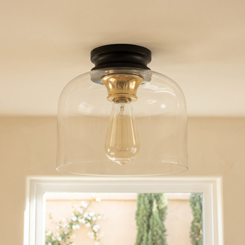 Piedmont Glass Flush Mount, Vintage Bronze