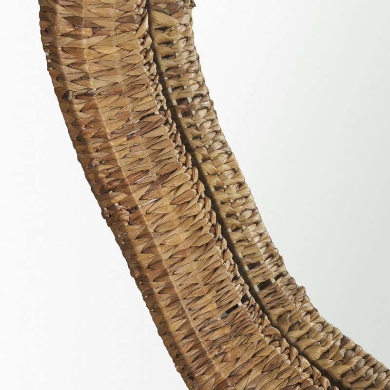 Fegan 42" Woven Water Hyacinth Mirror, 42" x 42"
