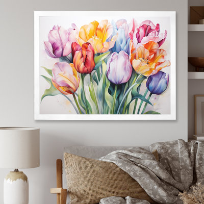 Collage de tulipes multicolores peintes - tulipes