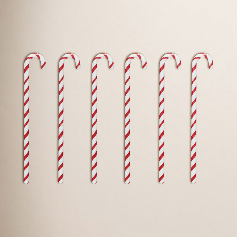 Glass Candy Cane Shaped Stir Sticks