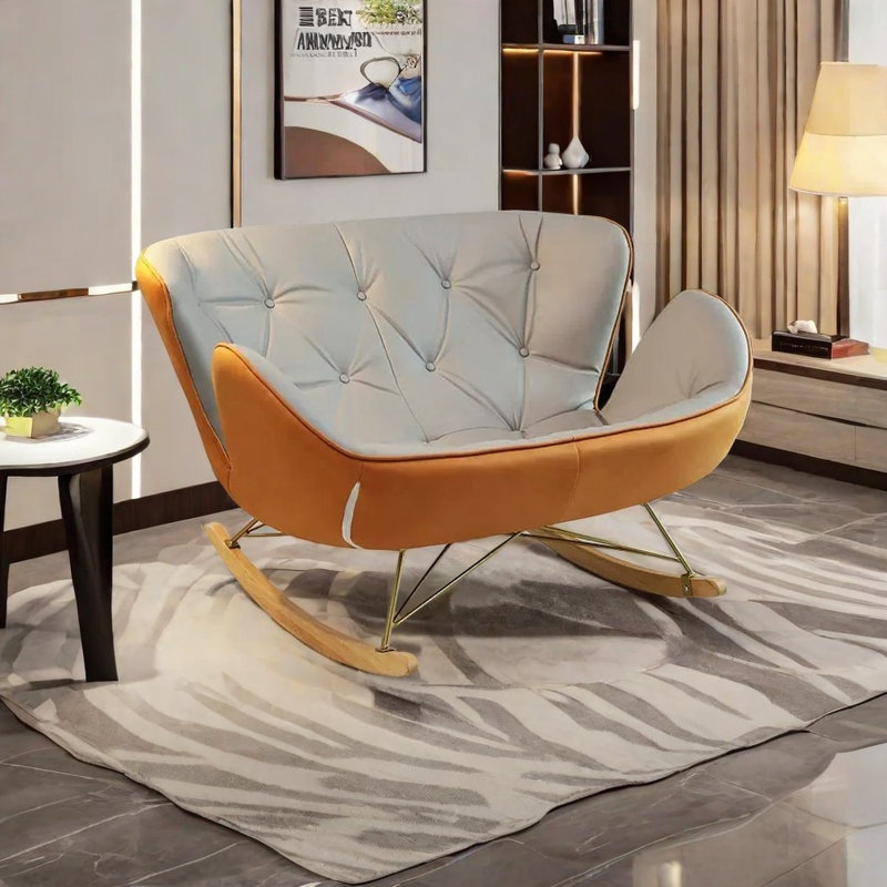 Chaise berçante double Nordic, Orange, Noir