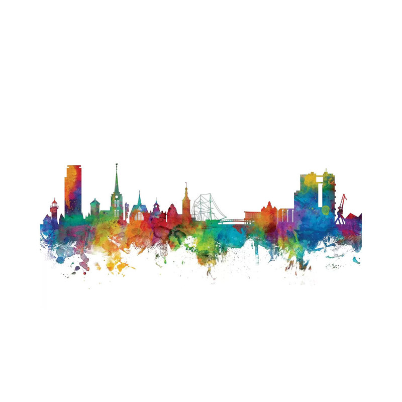 Halmstad, Sweden Skyline by Michael Tompsett - Wrapped Canvas Gallery-Wrapped Canvas Giclée, 20.32 cm H x 30.48 cm W