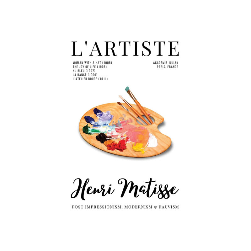 L'Artiste French Art Magazine Cover Design With Matisse An Palette by Design Harvest - Wrapped Canvas Print