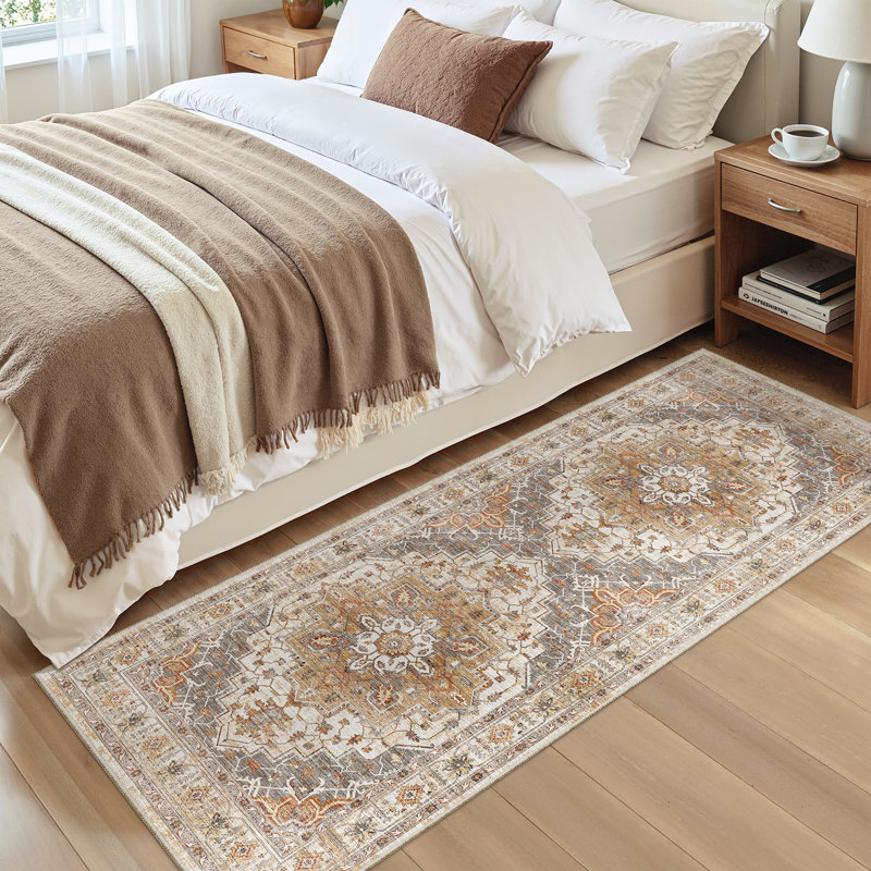 Tapis antidérapant Malila, Tapis de couloir 2 pi x 6 pi, Gris