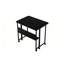 Petit bureau pliant de 31,5 pouces pour le salon de la cuisine comme bureau de jeu, Desert Lodge, bureau pliable noir à espace triangulaire avec tablettes, style européen,