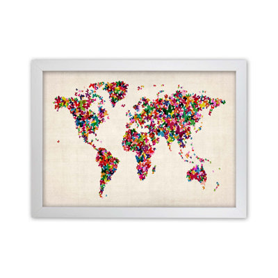 Butterfly Map Of The World by Michael Tompsett - Print