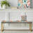 Floral Upholstered Gold Bench-130008501