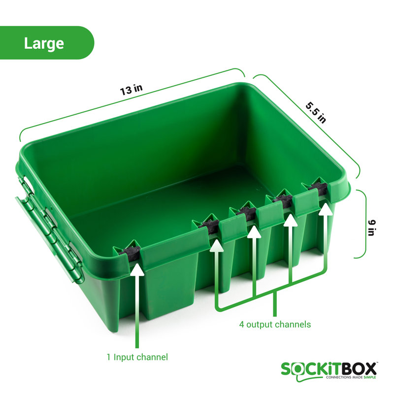 Boîte de connexion résistante aux intempéries, H 7 po x l 13 po x P 5,5 po, Vert