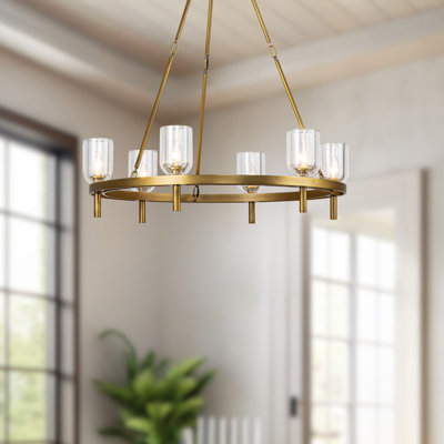 Lucian 6 - Light Wagon Wheel Chandelier