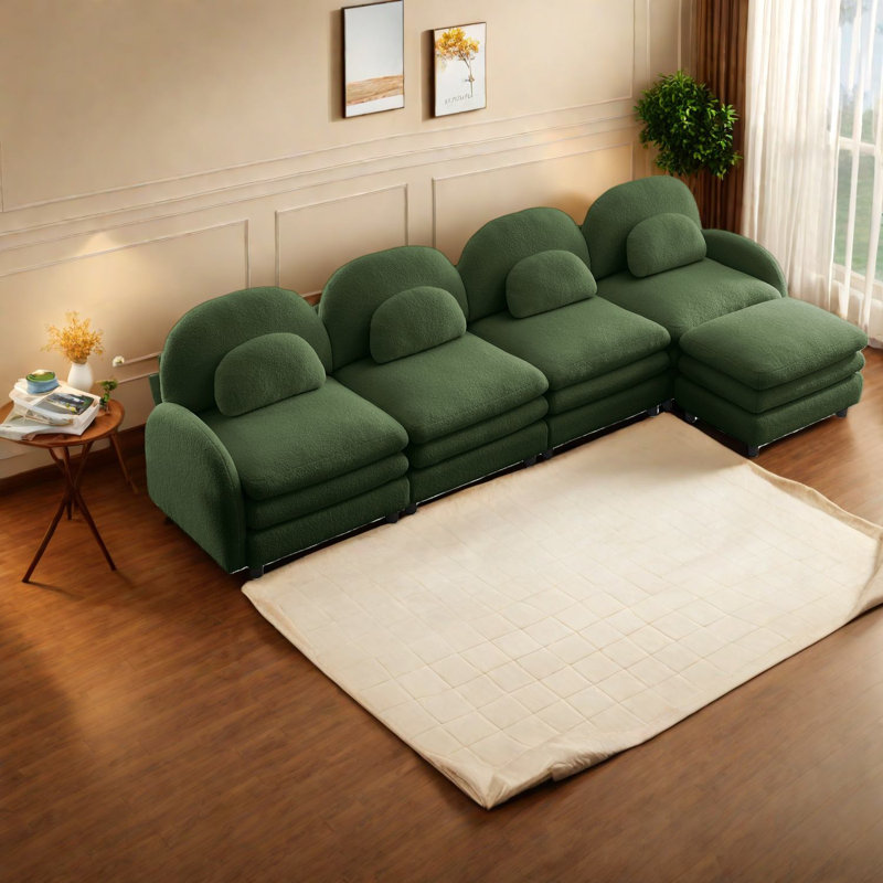 Canapé modulaire incurvé 4 places Cloud Comfort, Cloud Comfort
