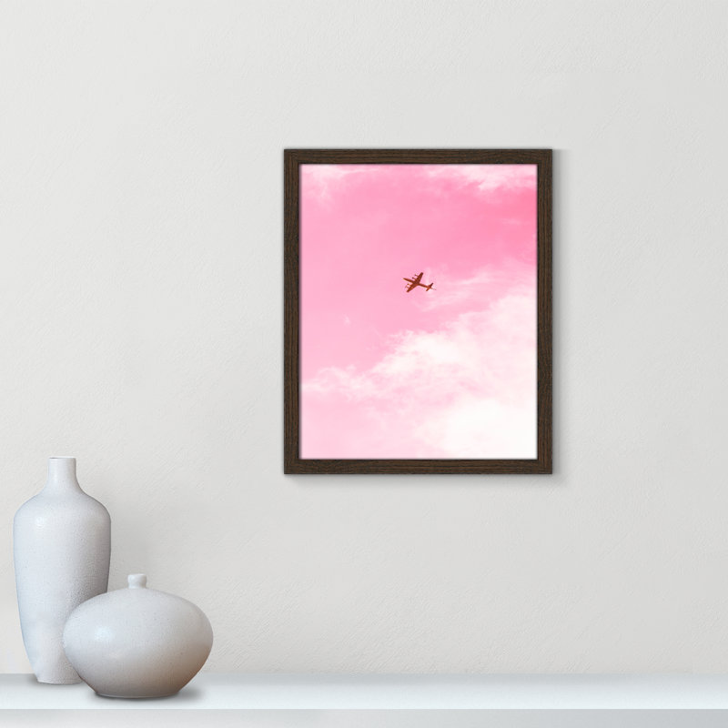 «Flight Through Cotton Candy Skies» par J Lee - impression d'un seul cadre, H 19 po x l 16 po x P 0,75 po, Noyer