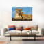 Lioness And Cub Bond Serene Contemporary Cat Lion Nature Portrait Wall Art Print-1355659446