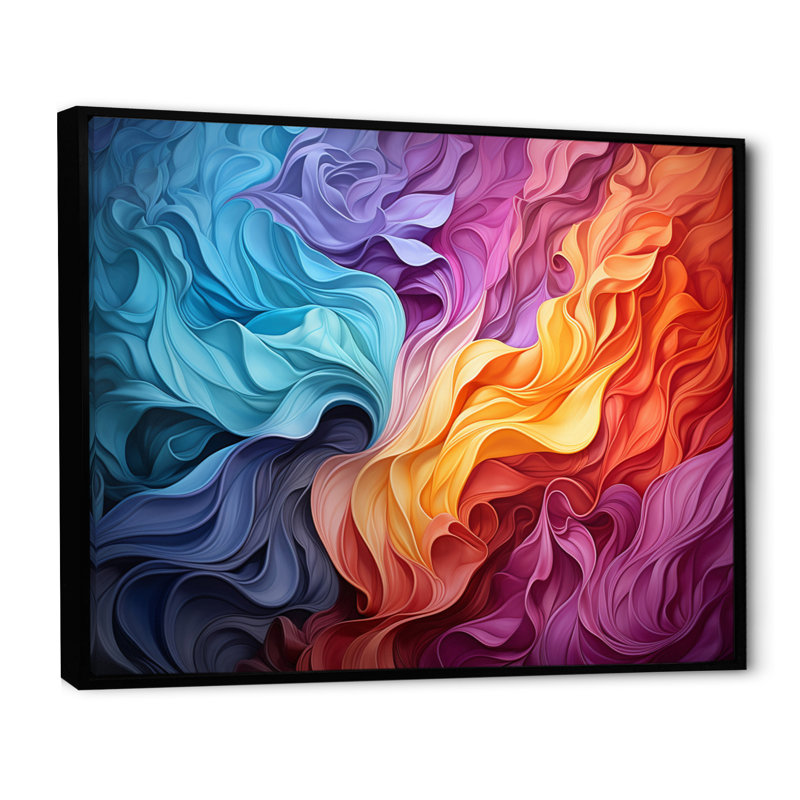 Opt Illusion chromatique sur toile, Cadre flottant noir, H 24 po x l 32 po x P 1 po