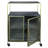 Rolling Wood and Brass Bar Cart