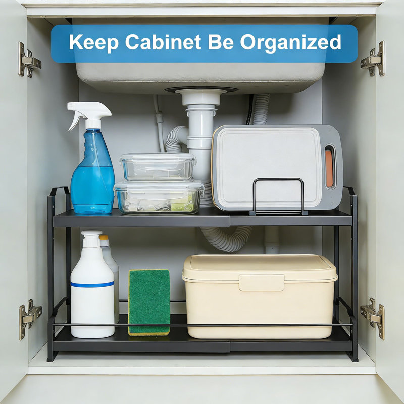Organisateur de tablettes d'armoire extensible et empilable