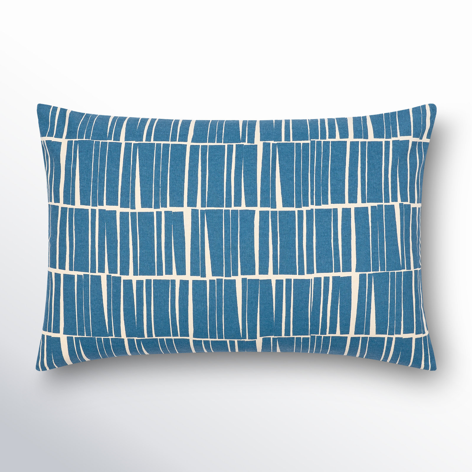 Striped Throw Pillow, Dark Blue/Beige